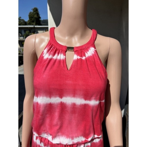 Calvin Klein Watermelon Pink Tie Dye Stretch Jersey Maxi or Midi Dress Size XS - Picture 3 of 9